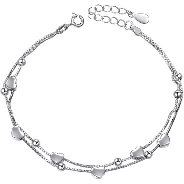 Amazon.com: AXELUNA Love Heart Bracelet 925 Sterling Silver
